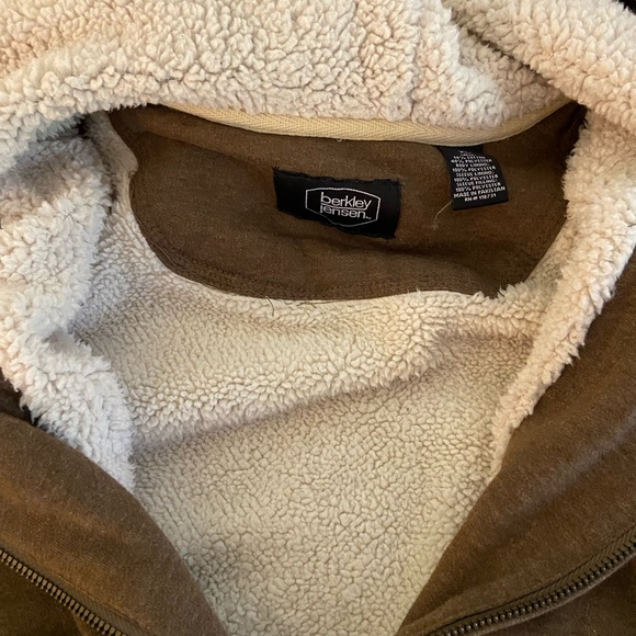 Green unisex zip up drawstring hoodie - Picture 4 of 5